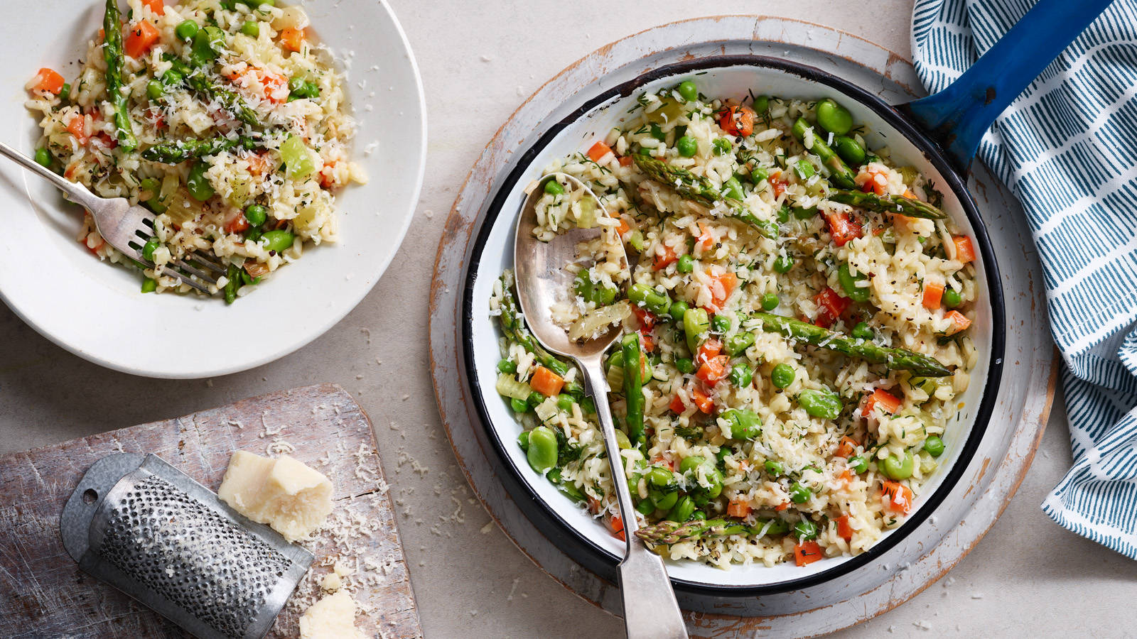 A Beautifully Presented Risotto With Fresh Greens. Background