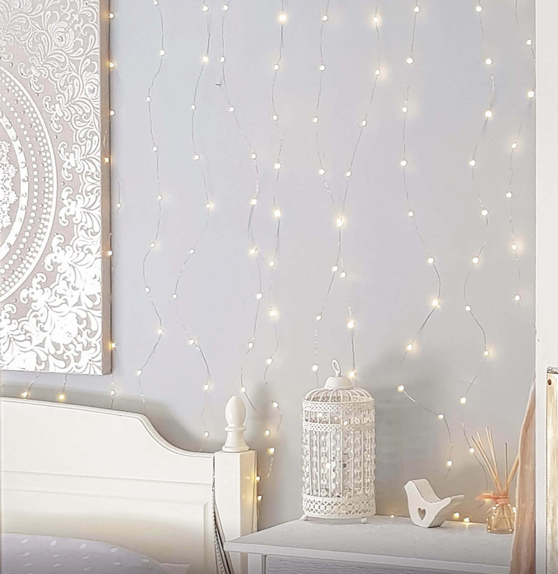 A Bedroom With A Bed And A Bedside Table Background
