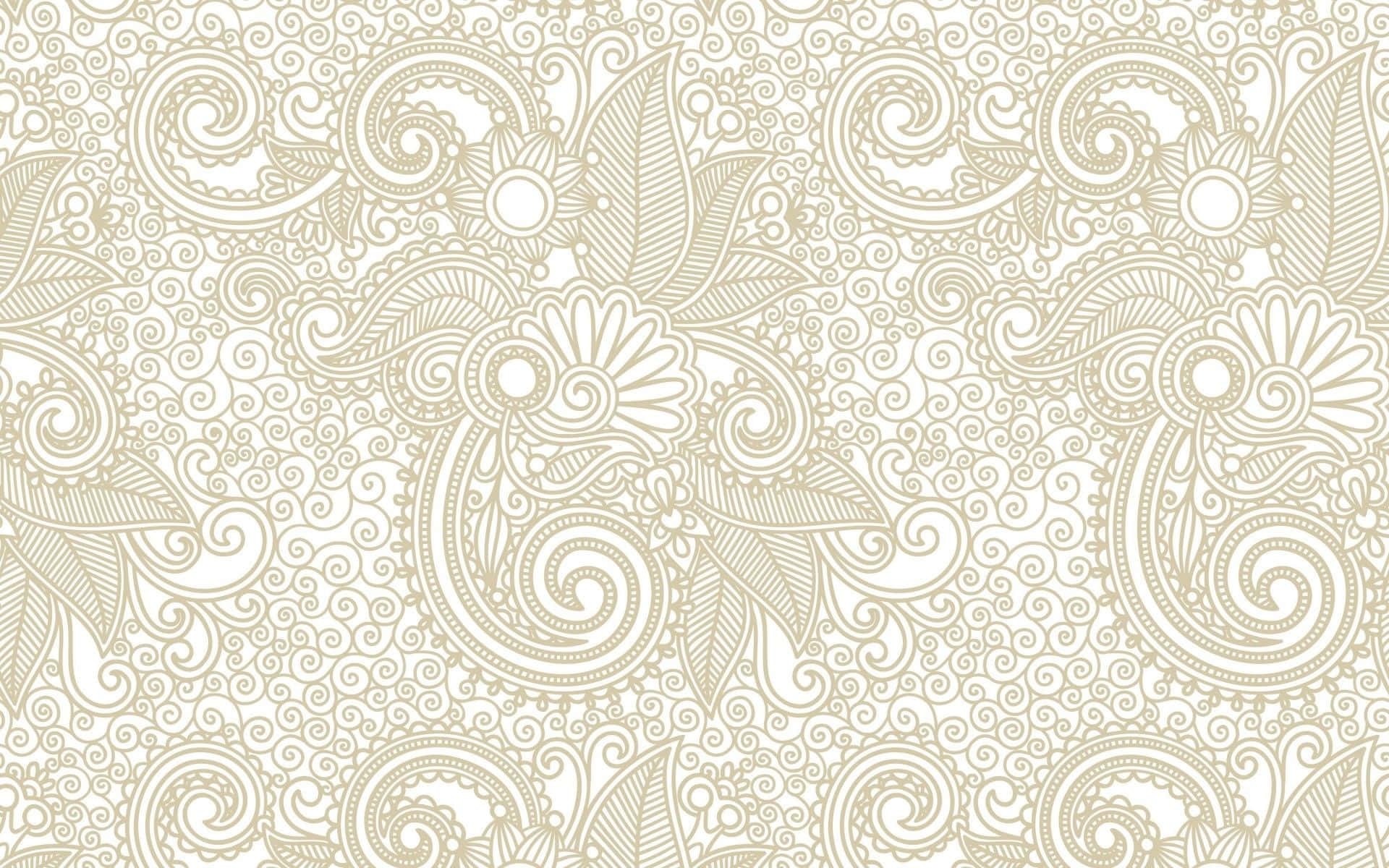 A Beige And White Paisley Pattern