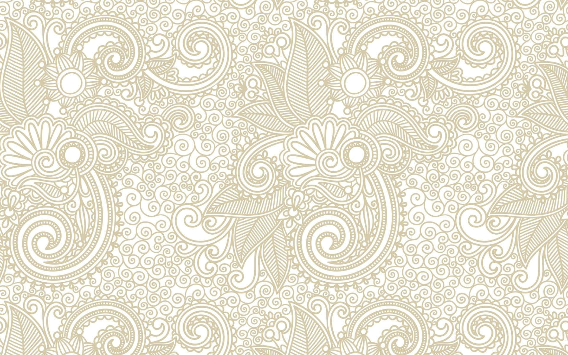 A Beige And White Paisley Pattern