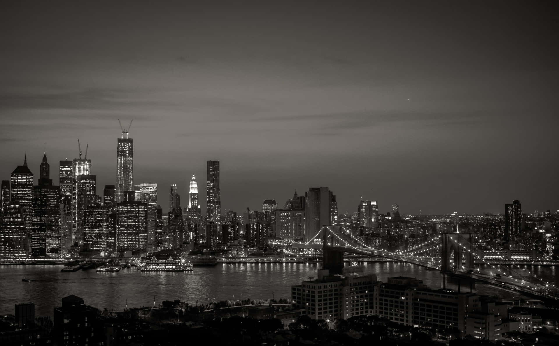 A Bird's Eye View Of A Black And White City Background