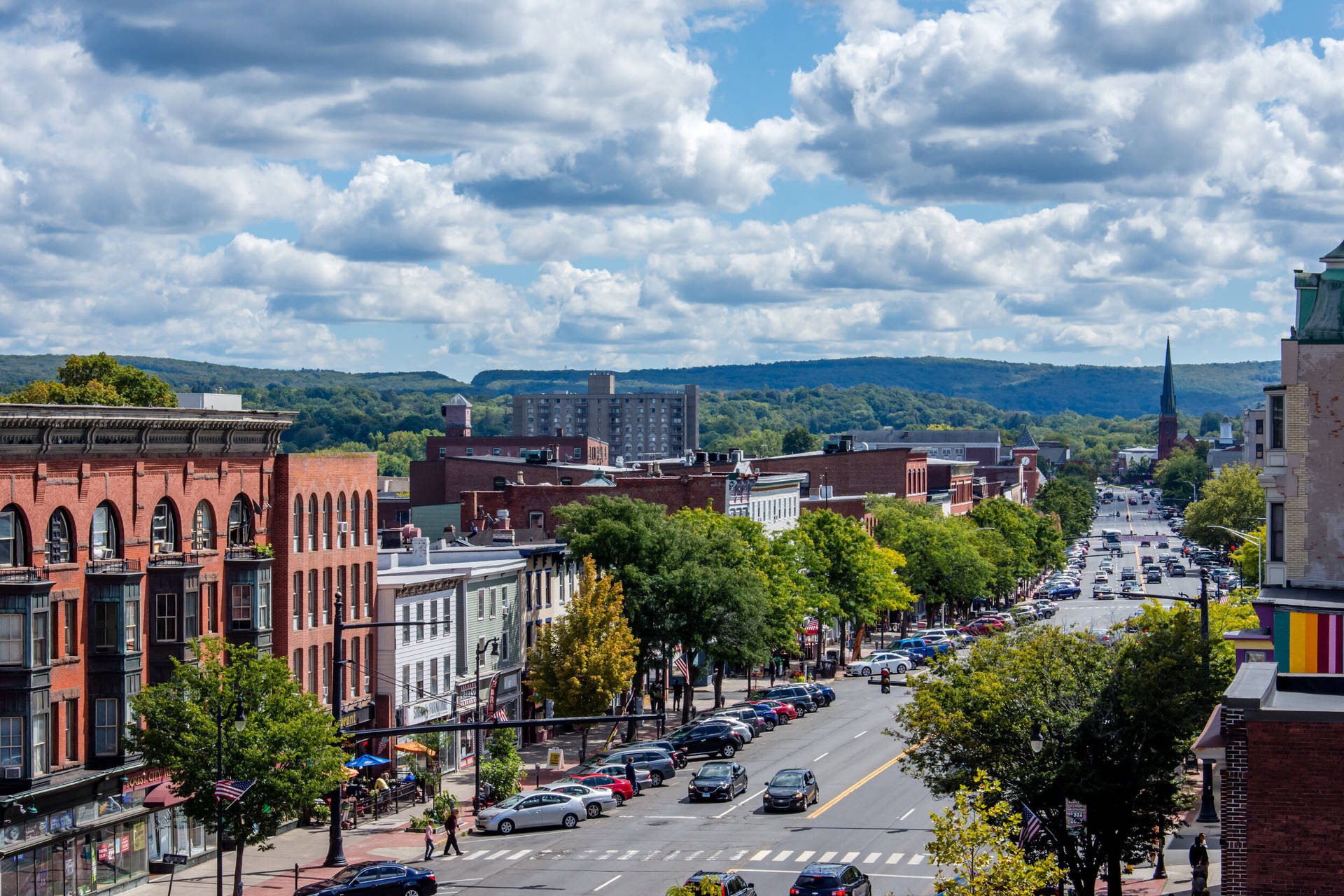 A Bird's Eye View Of Downtown Middletown In Connecticut