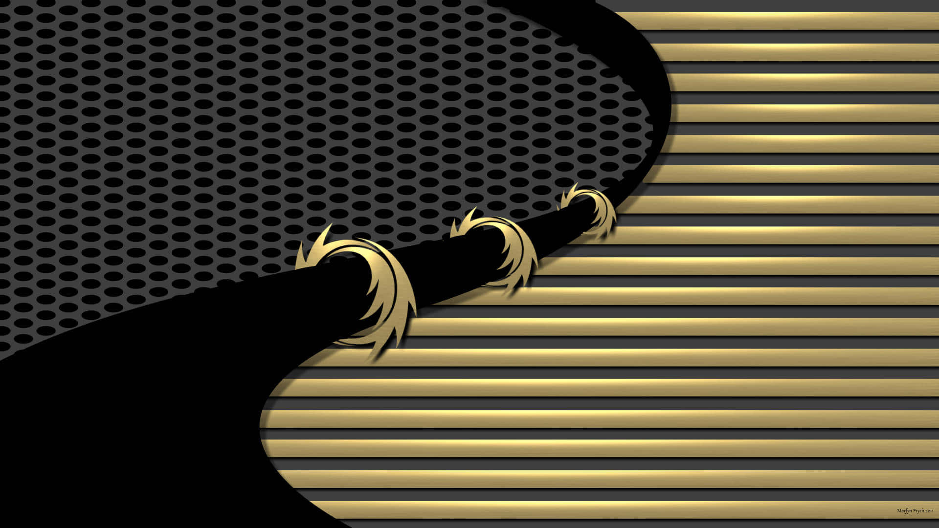 A Black And Gold Background With A Striped Pattern Background