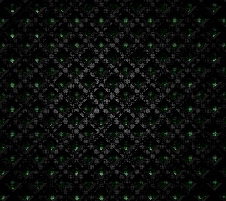 A Black And Green Pattern With Squares
