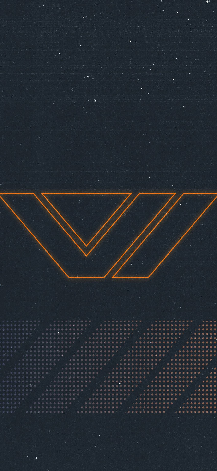 A Black And Orange Logo With A V In The Middle Background