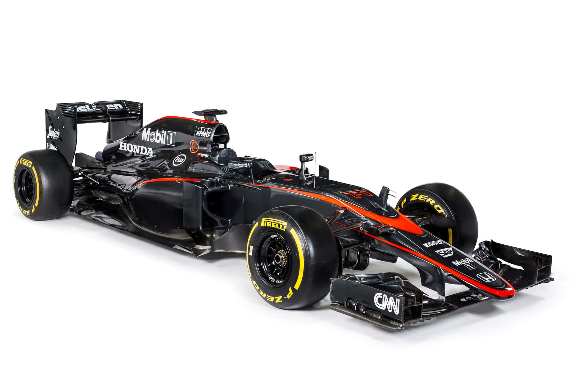 A Black And Orange Racing Car On A White Background Background