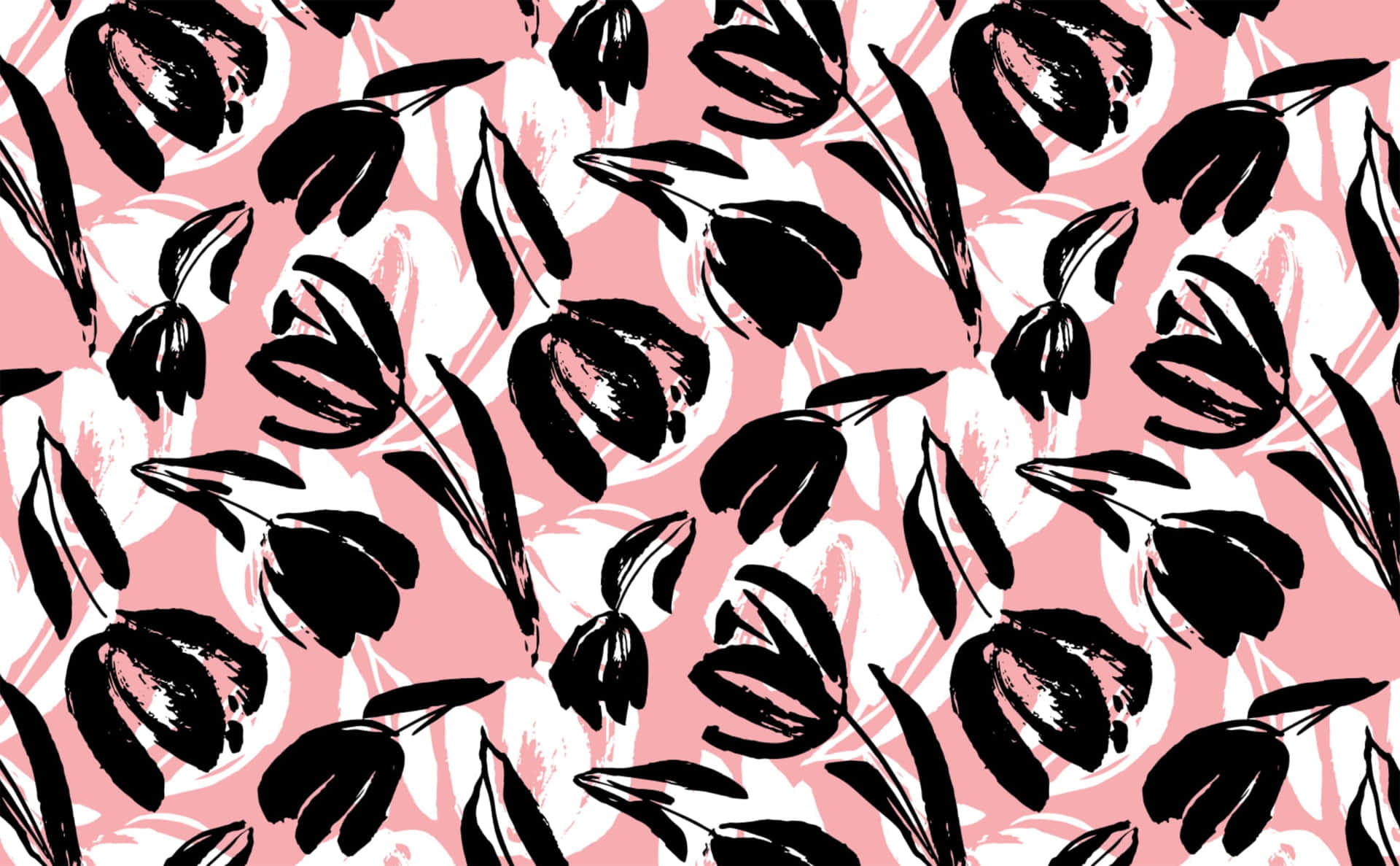 A Black And Pink Floral Pattern