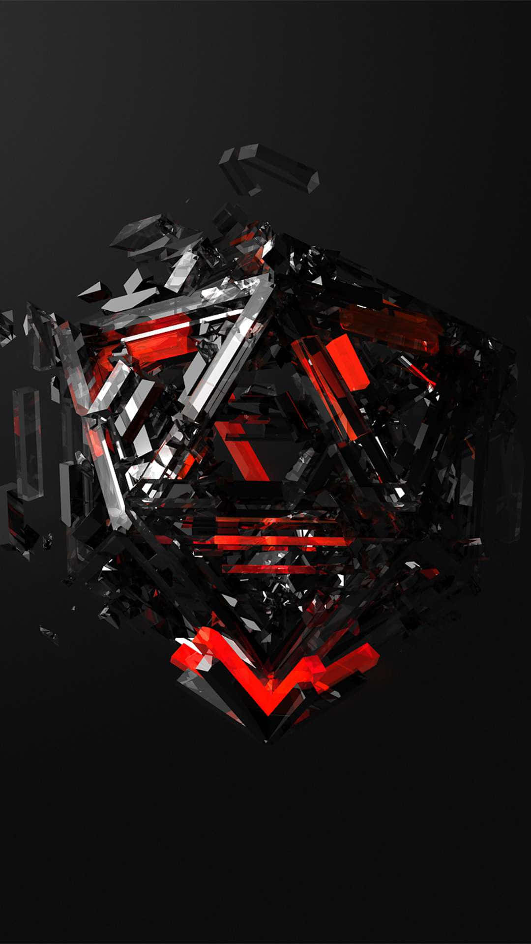 A Black And Red Abstract Design With A Red Light Background