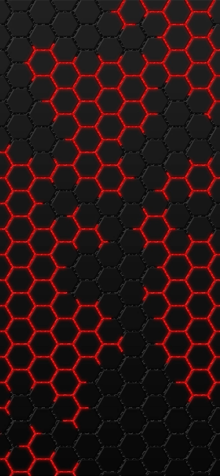 A Black And Red Hexagonal Pattern Wallpaper Background