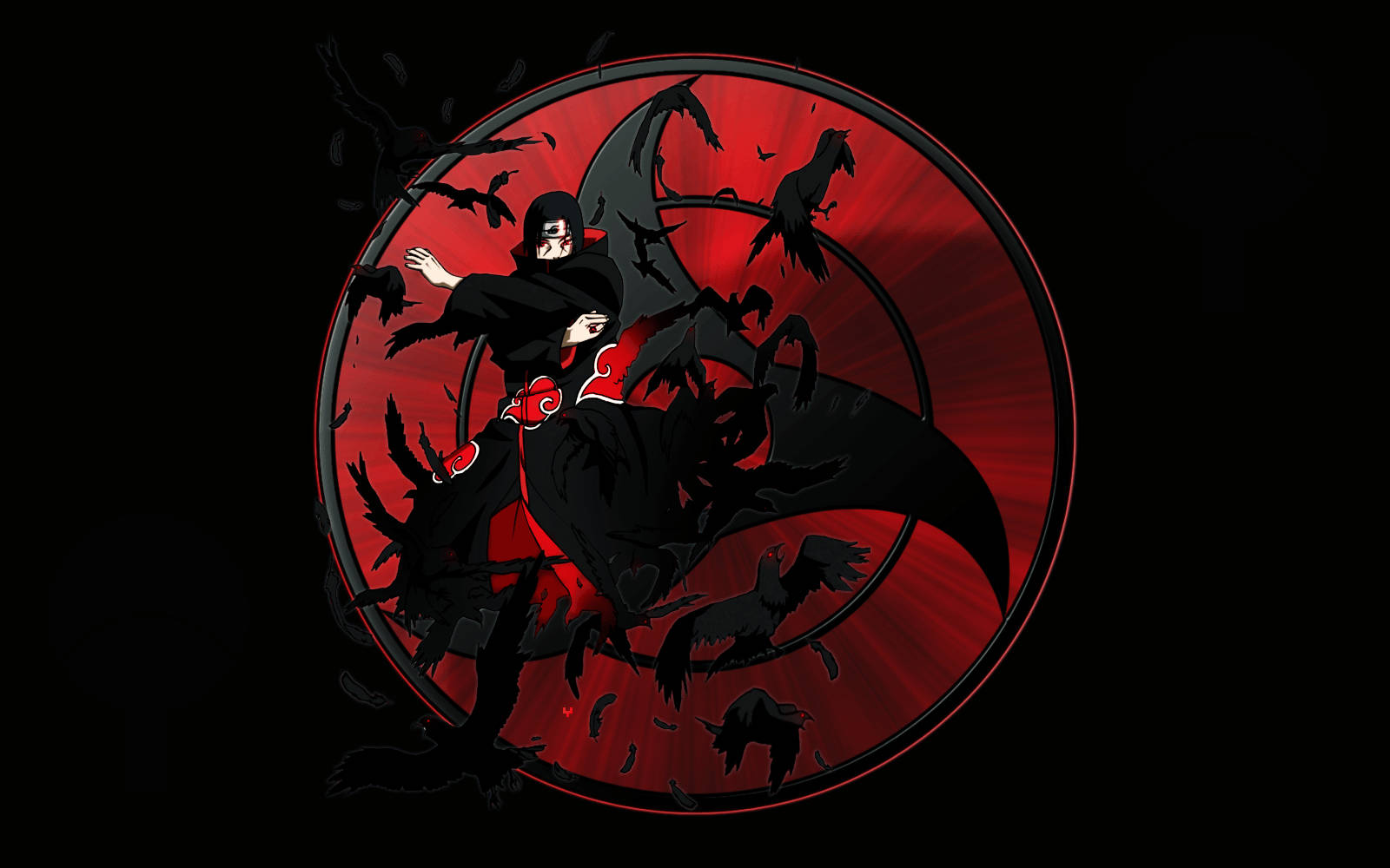 A Black And Red Image Of A Ninja With A Sword Background