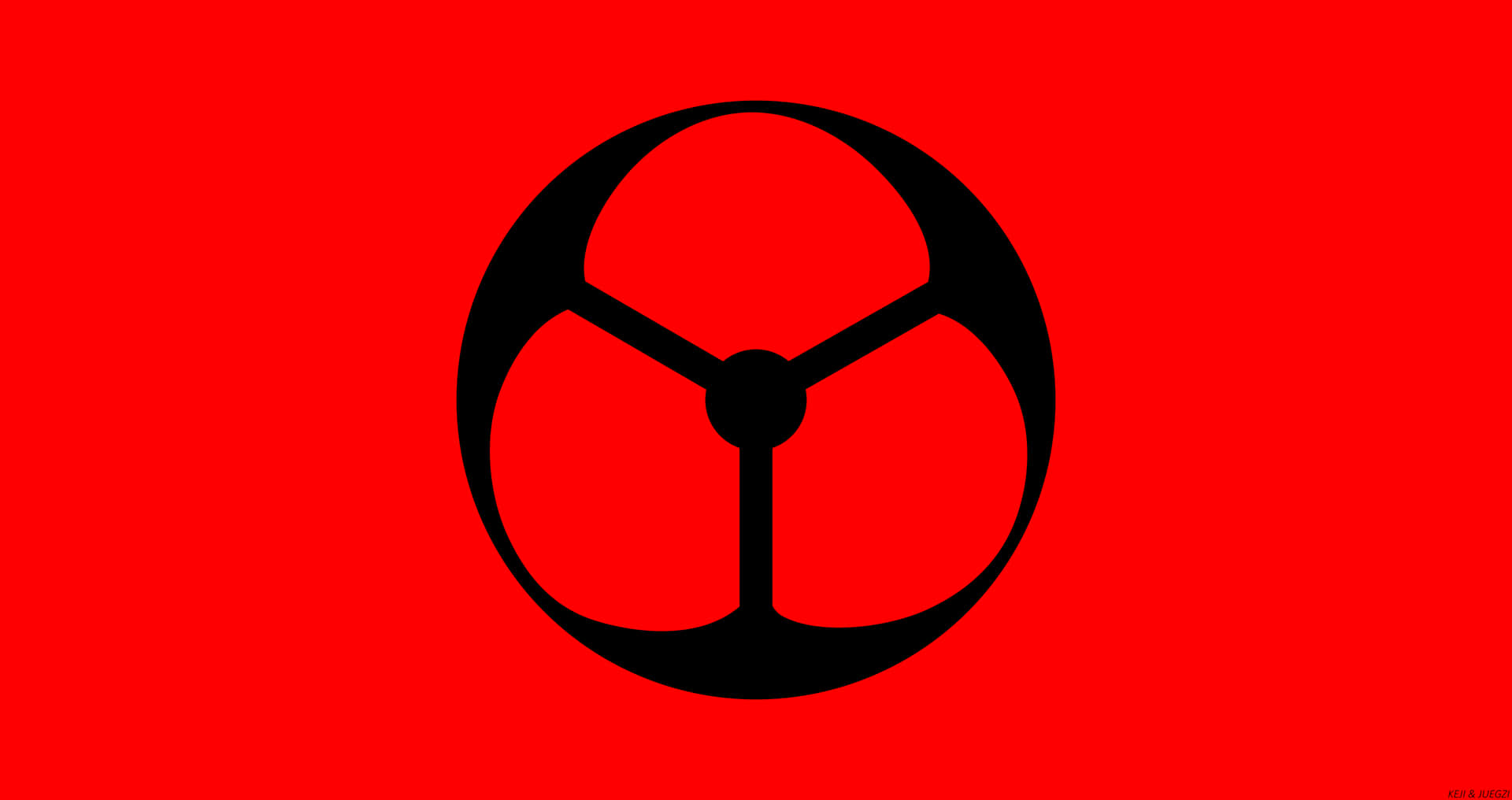 A Black And Red Logo On A Red Background Background