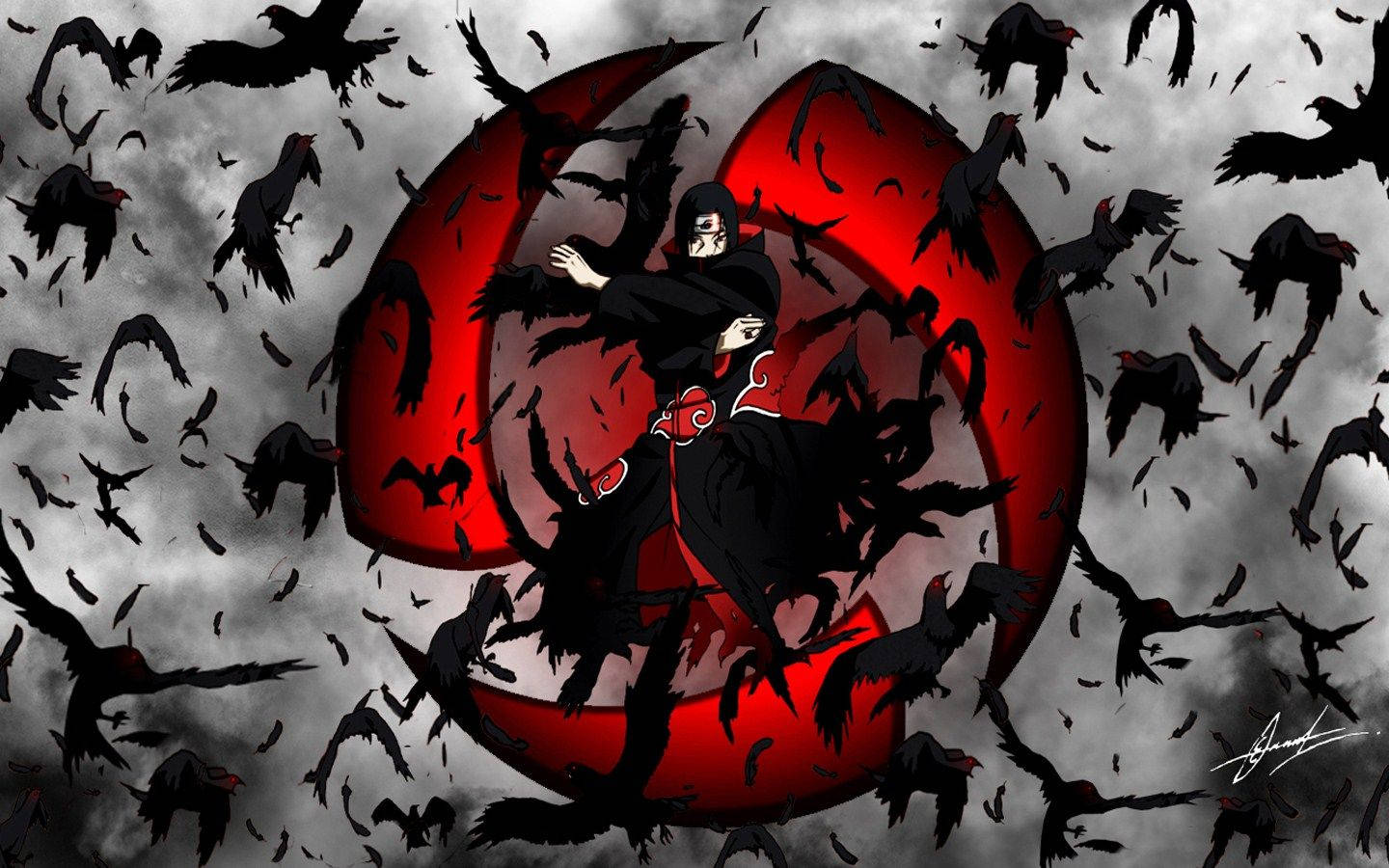 A Black And Red Ninja With A Red Circle