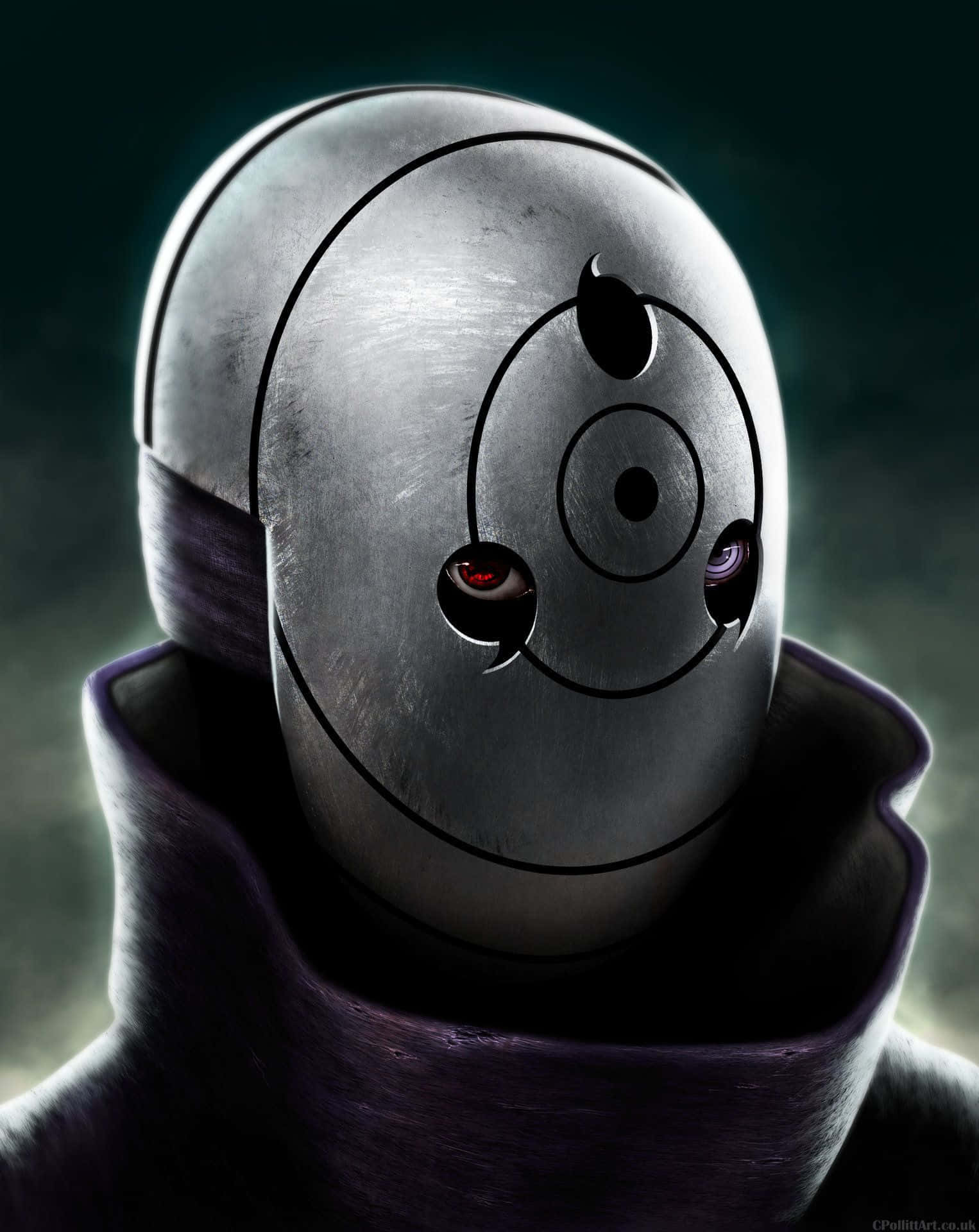 A Black And Silver Robot With A Red Eye Background