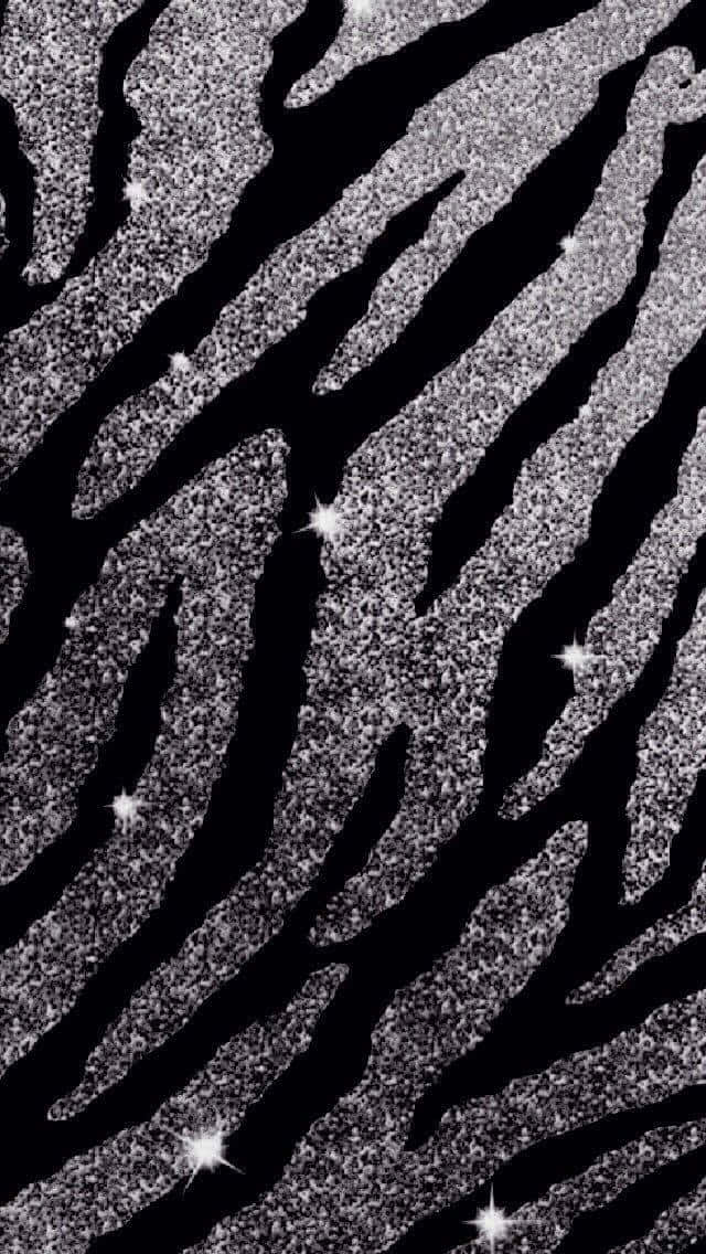 A Black And Silver Zebra Print Wallpaper Background
