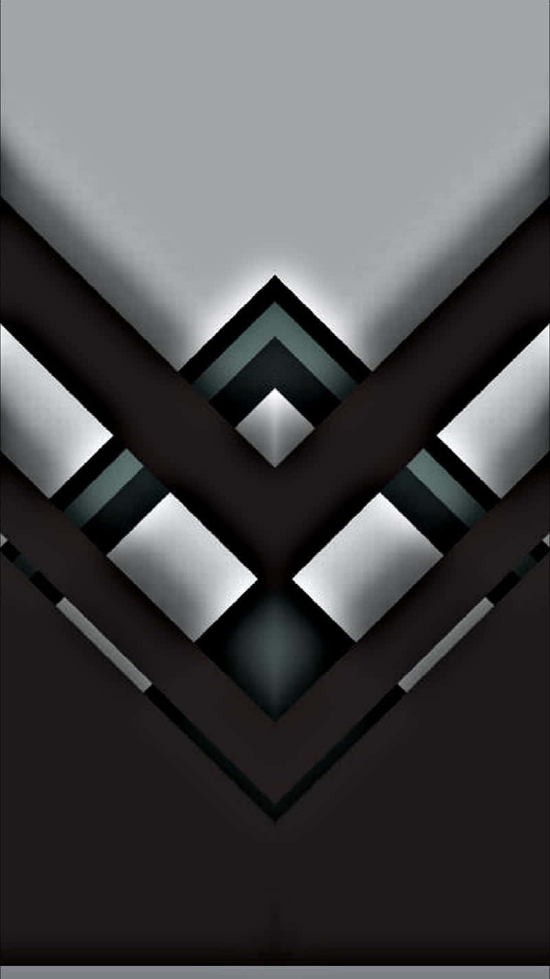 A Black And White Abstract Design With A Black And White Background