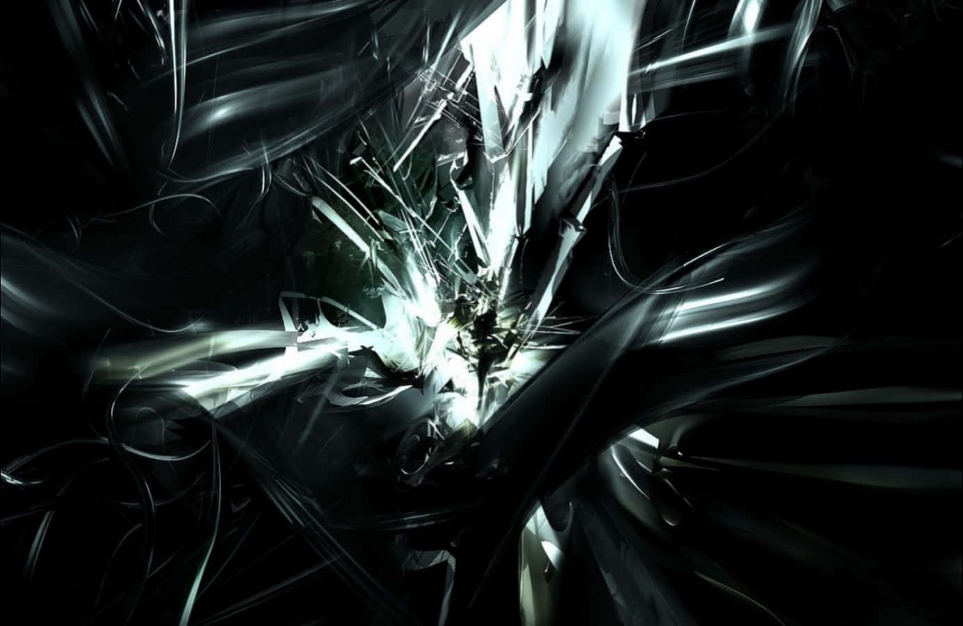 A Black And White Abstract Image With A Light Shining Through It Background