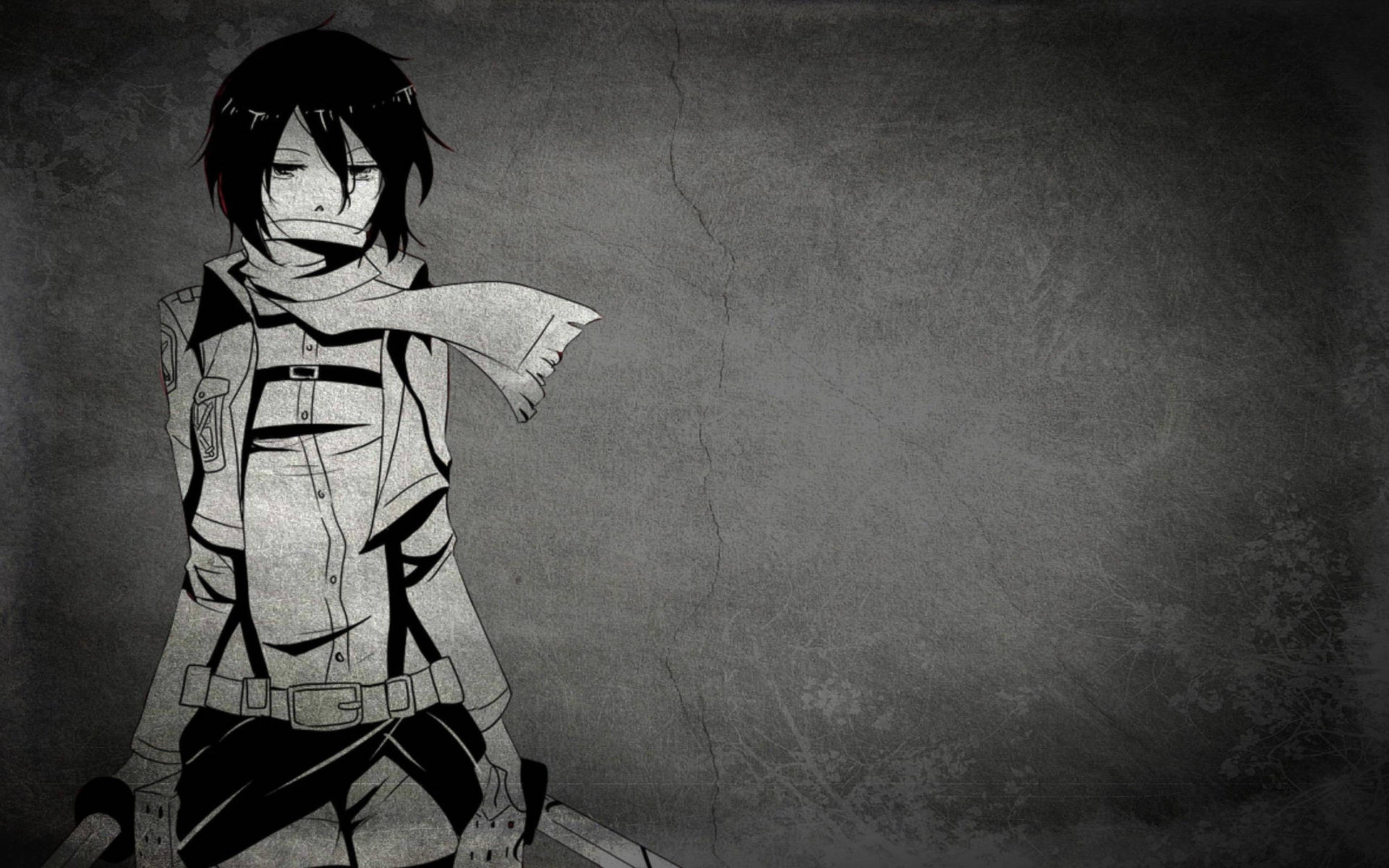 A Black And White Anime Boy Background