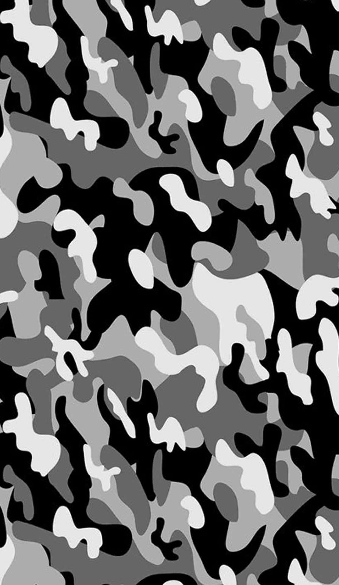 A Black And White Camouflage Pattern Background