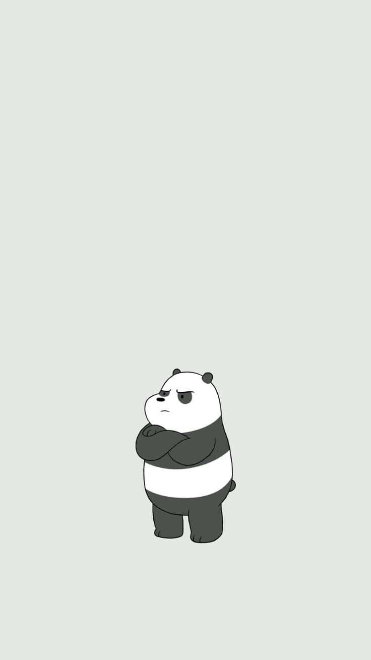 A Black And White Cartoon Character Smiling Background