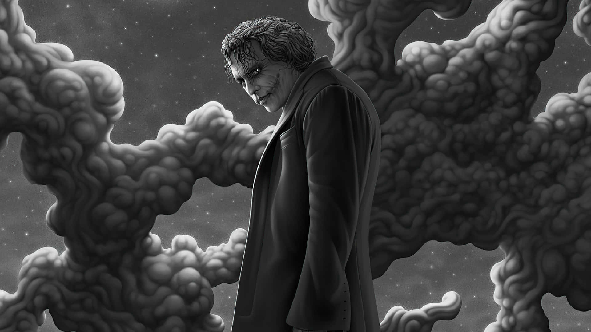 A Black And White Cartoon Drawing Of A House Background