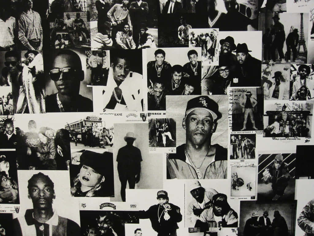 A Black And White Collage Of Photos Of People Background