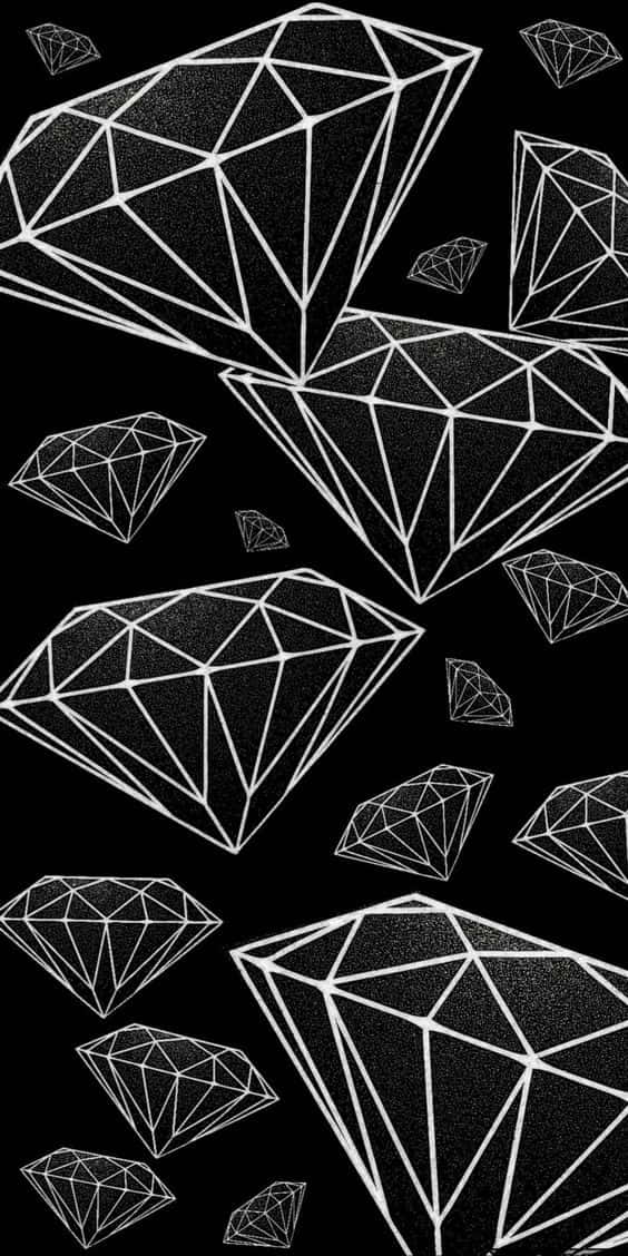 A Black And White Diamond Pattern Background