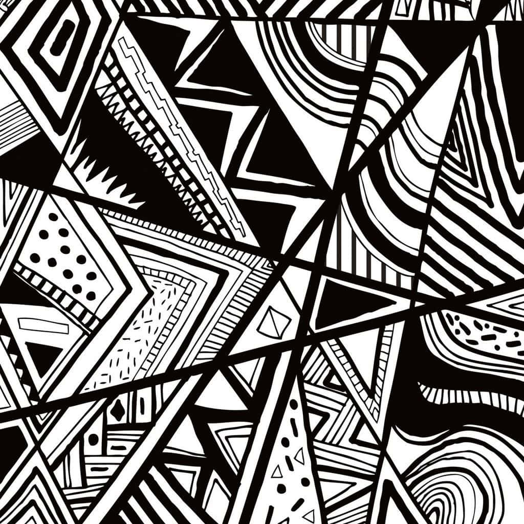 A Black And White Drawing Of A Doodle Background