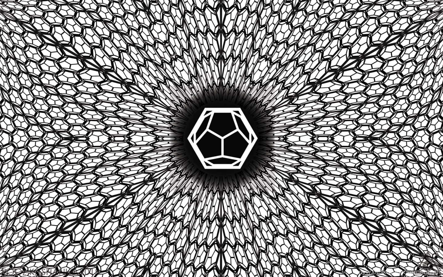A Black And White Drawing Of A Geometric Pattern Background