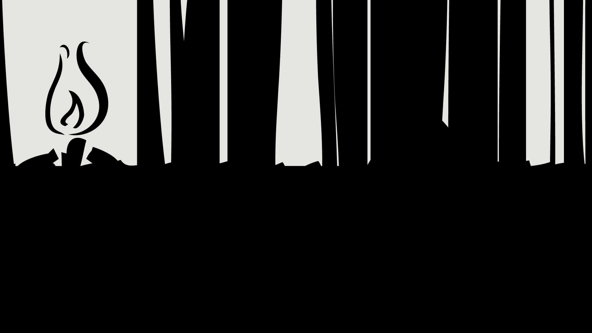 A Black And White Image Of A Barcode With A Candle Background