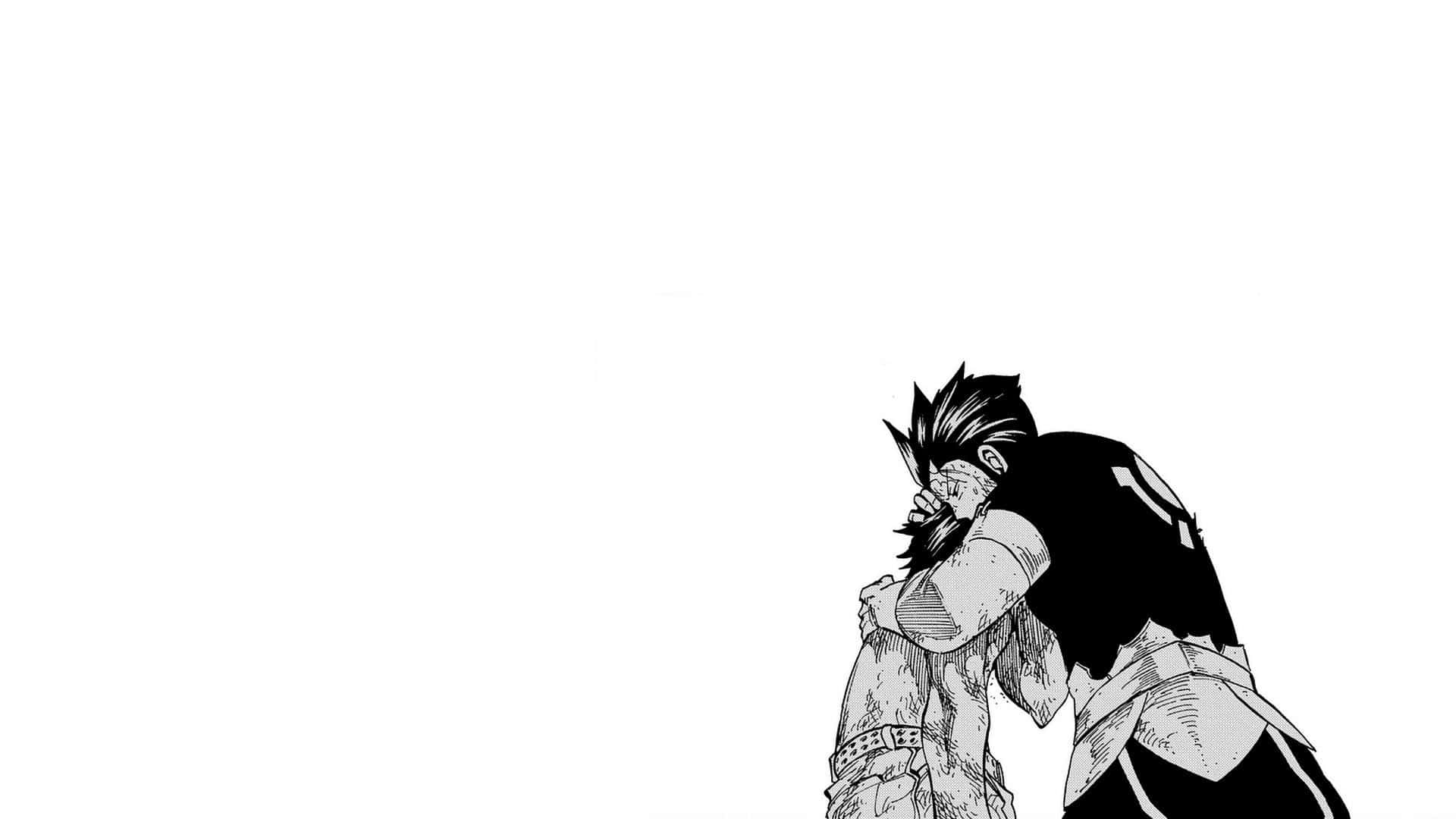 A Black And White Image Of A Couple Hugging Background