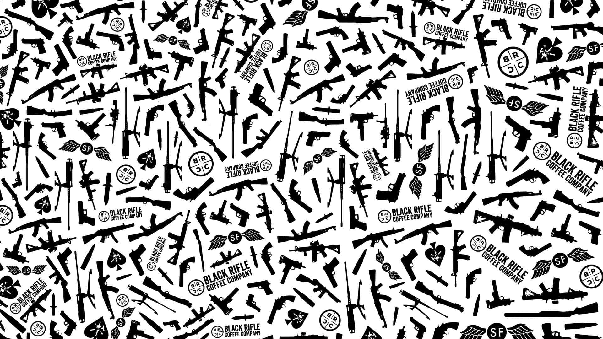 A Black And White Image Of A Gun Pattern Background