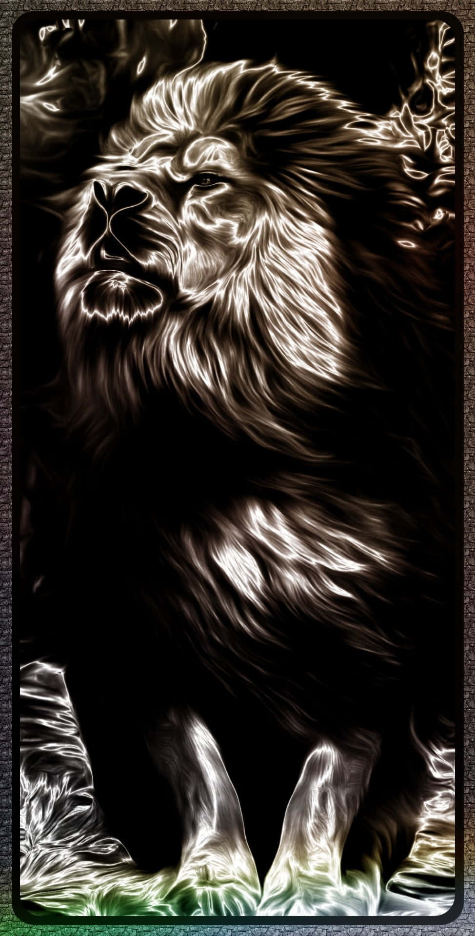 A Black And White Image Of A Lion Background
