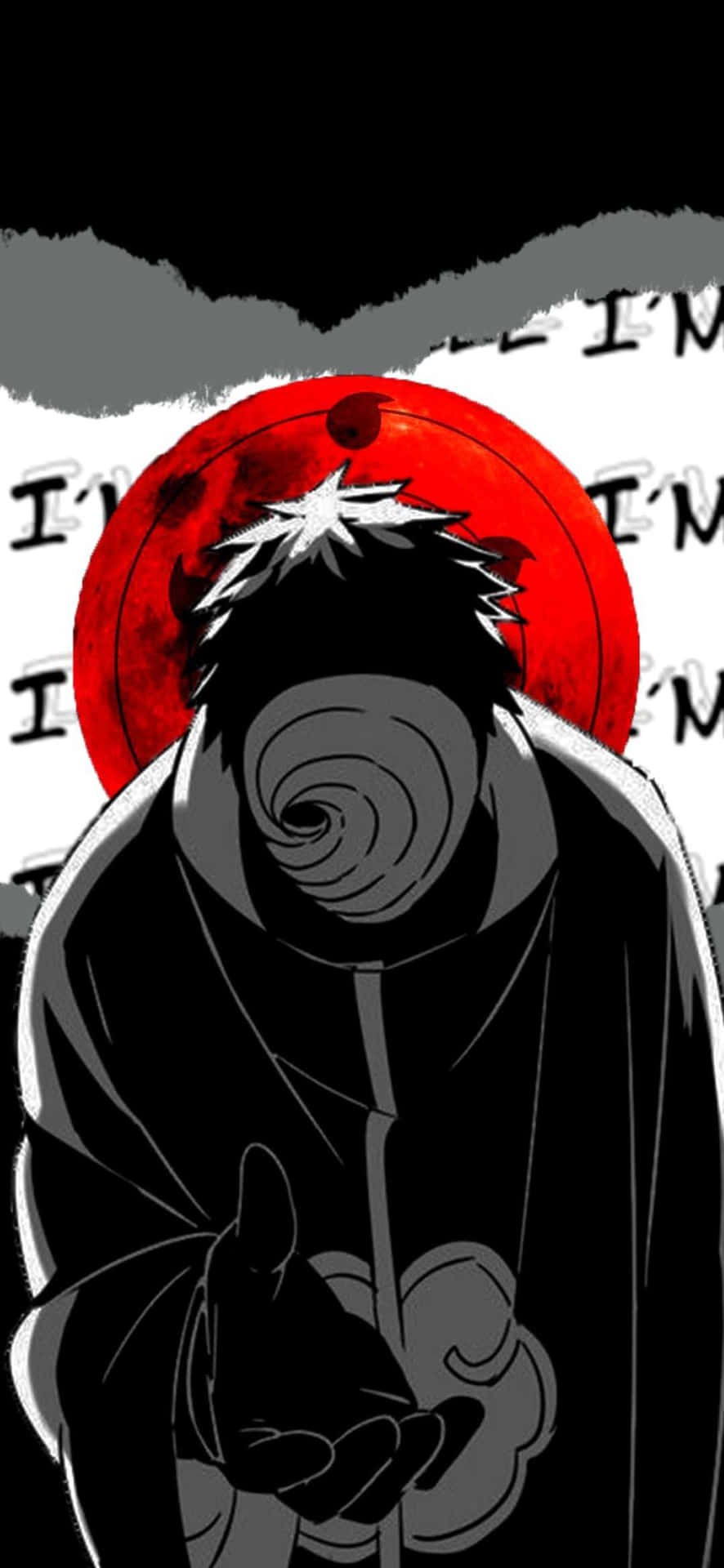 A Black And White Image Of A Man With A Red Circle Background
