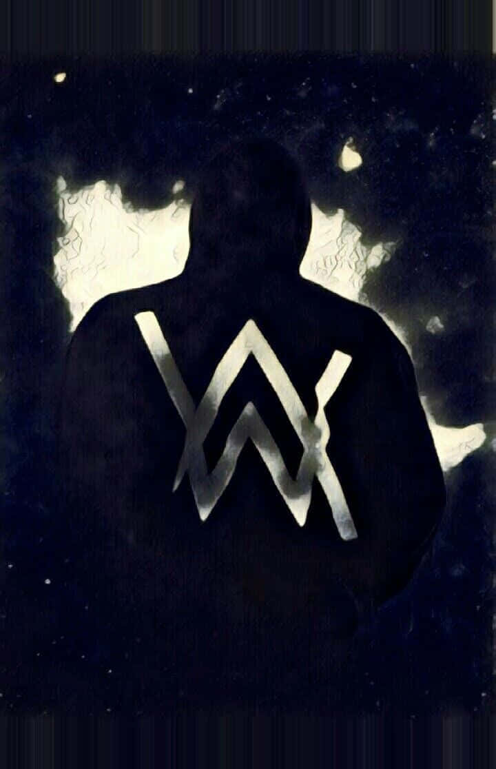 A Black And White Image Of A Man With A W Logo Background
