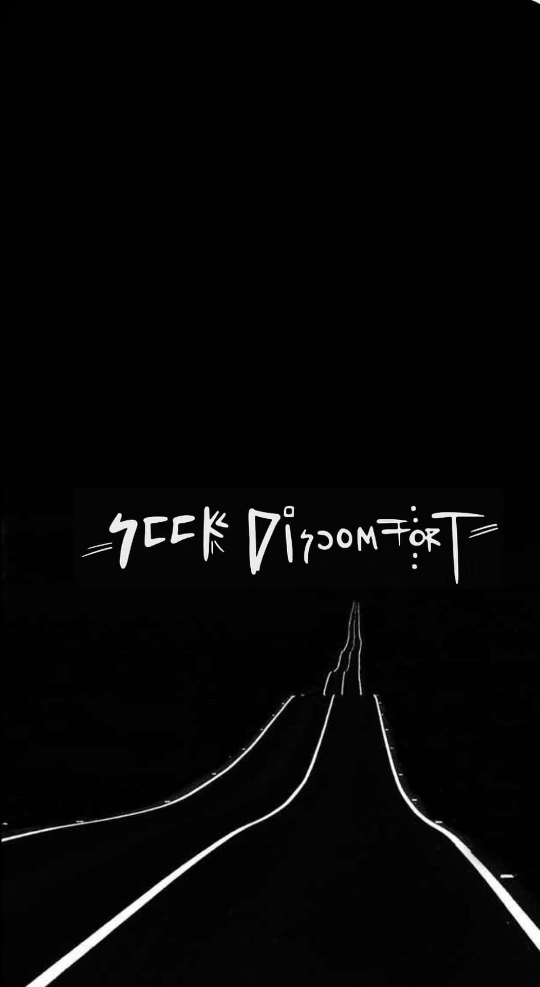 A Black And White Image Of A Road With The Words'seek Diversion' Background