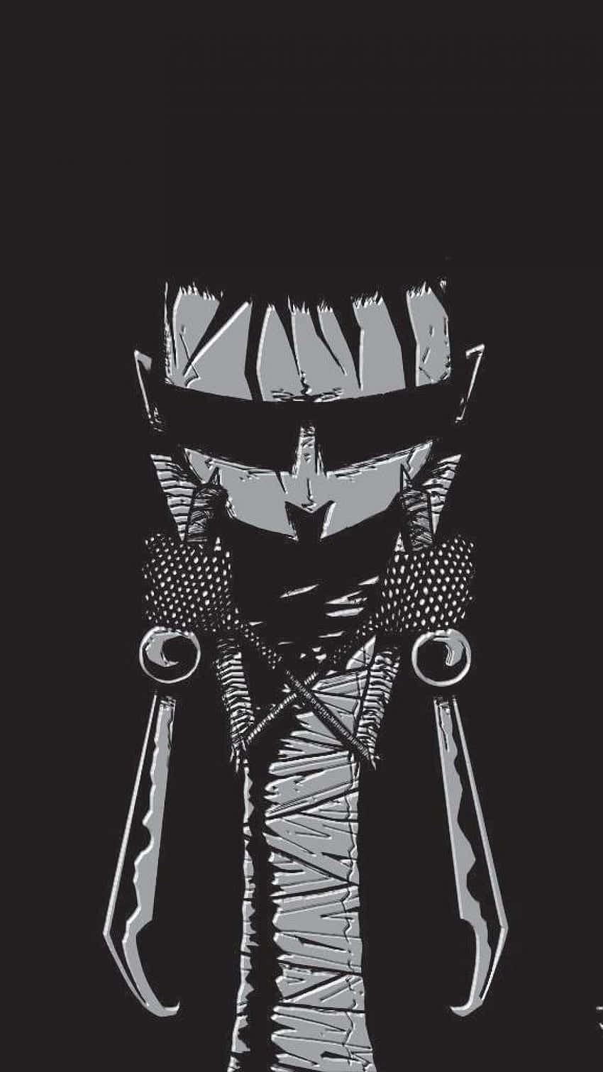 A Black And White Image Of A Skull With Knives Background