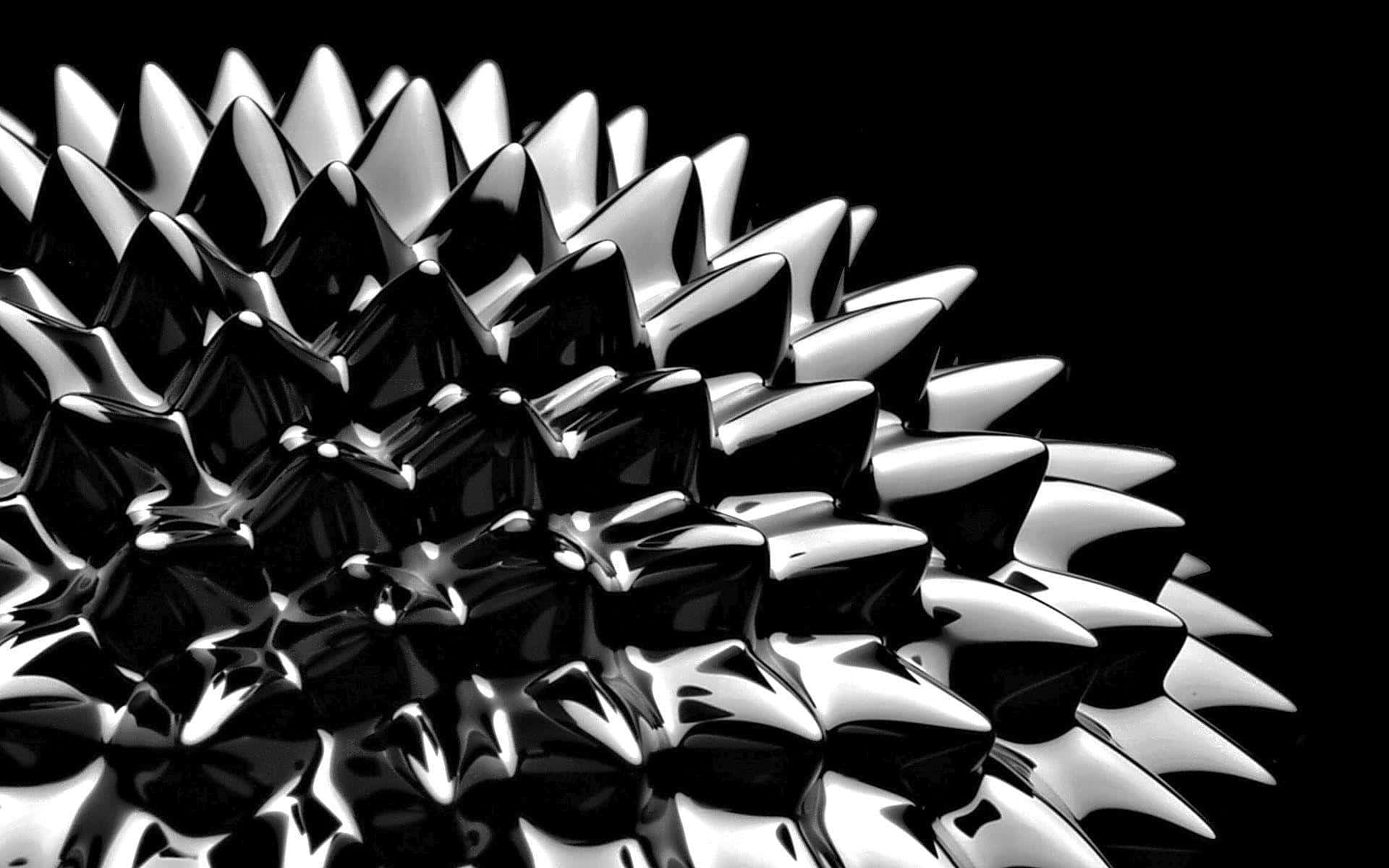 A Black And White Image Of A Spiked Ball Background