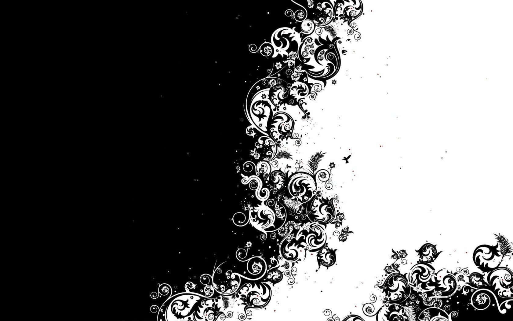 A Black And White Image Of A Swirling Pattern Background