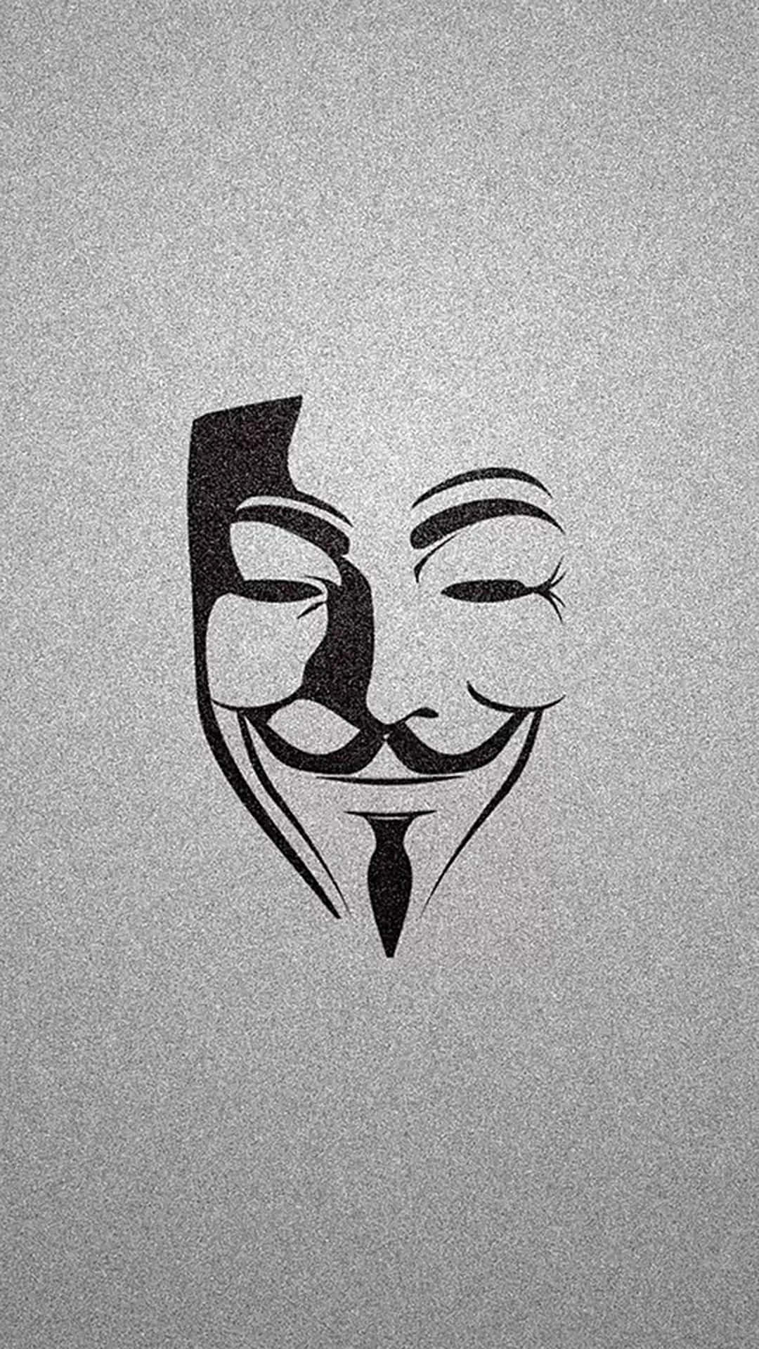 A Black And White Image Of A V For Vendetta Mask