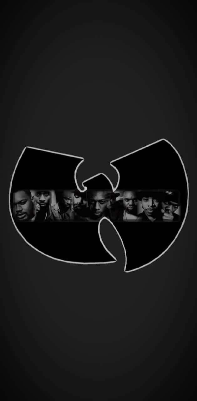 A Black And White Image Of A Wu Tang Clan Logo Background