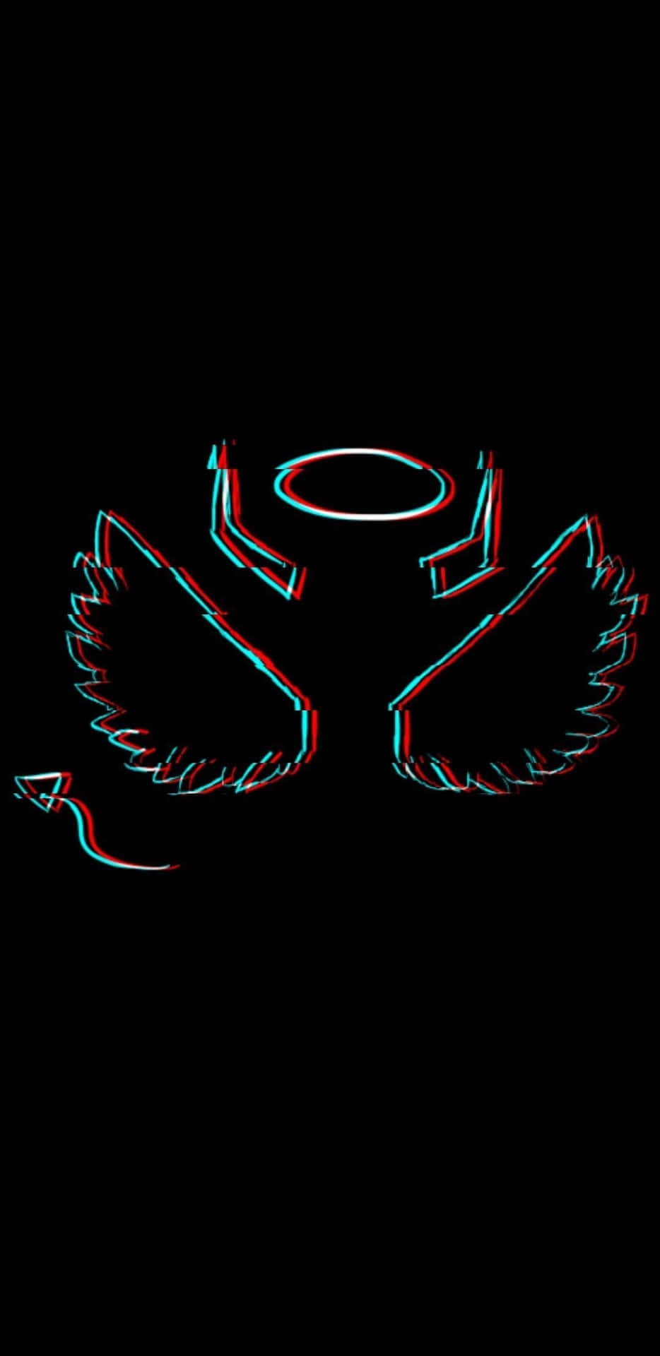 A Black And White Image Of An Angel With Wings Background