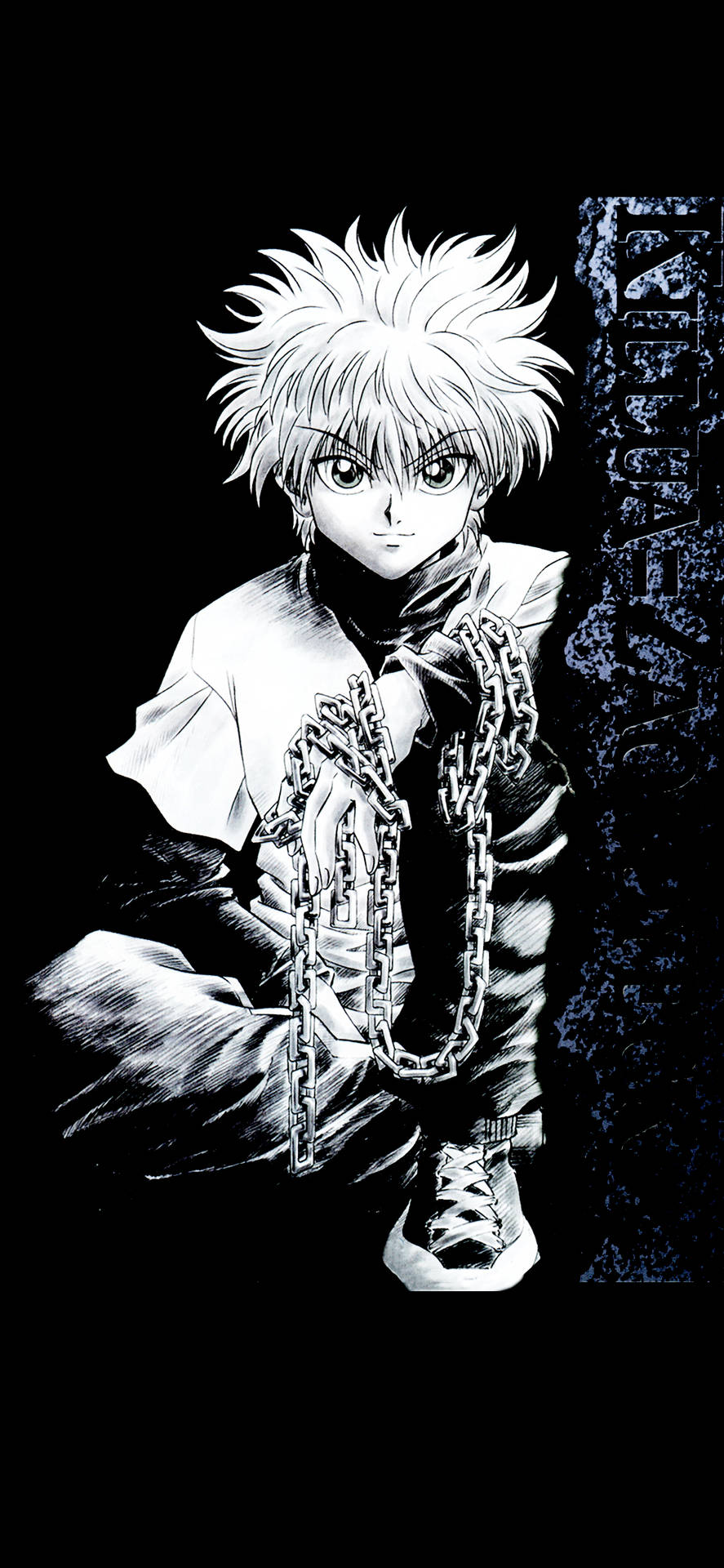 A Black And White Image Of An Anime Character