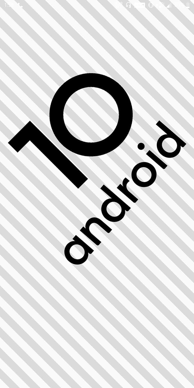A Black And White Image Of The Android 10 Logo Background
