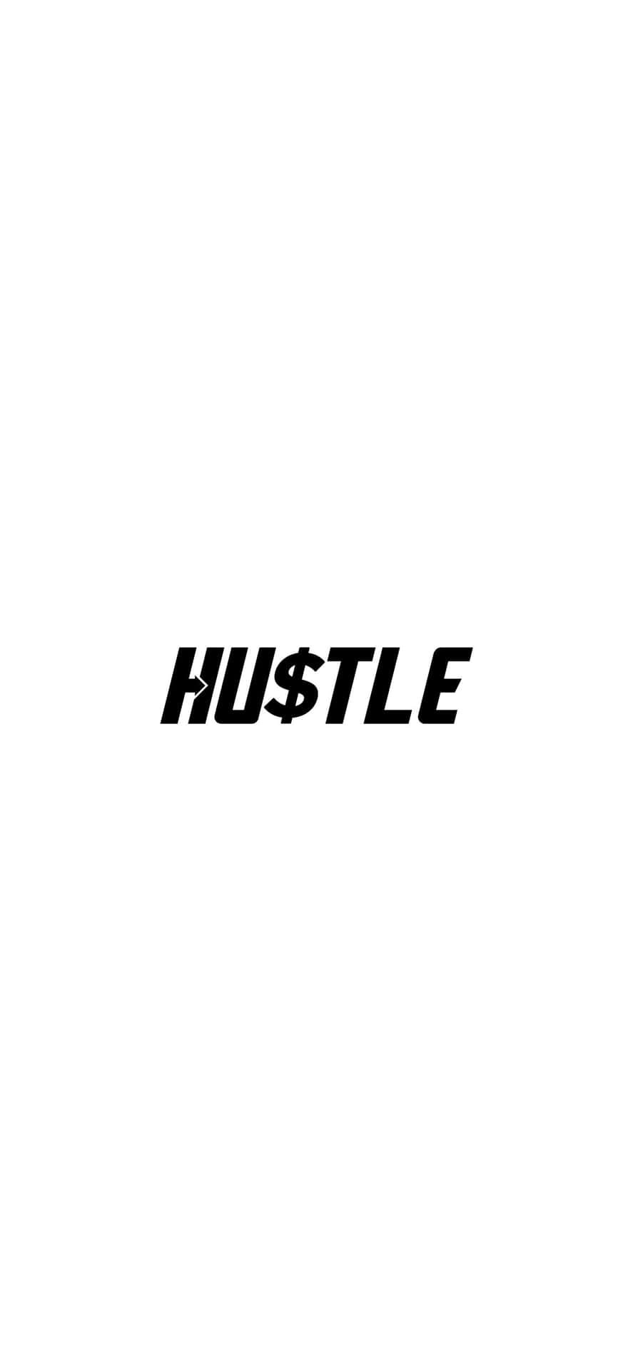 A Black And White Image Of The Word Hustle Background
