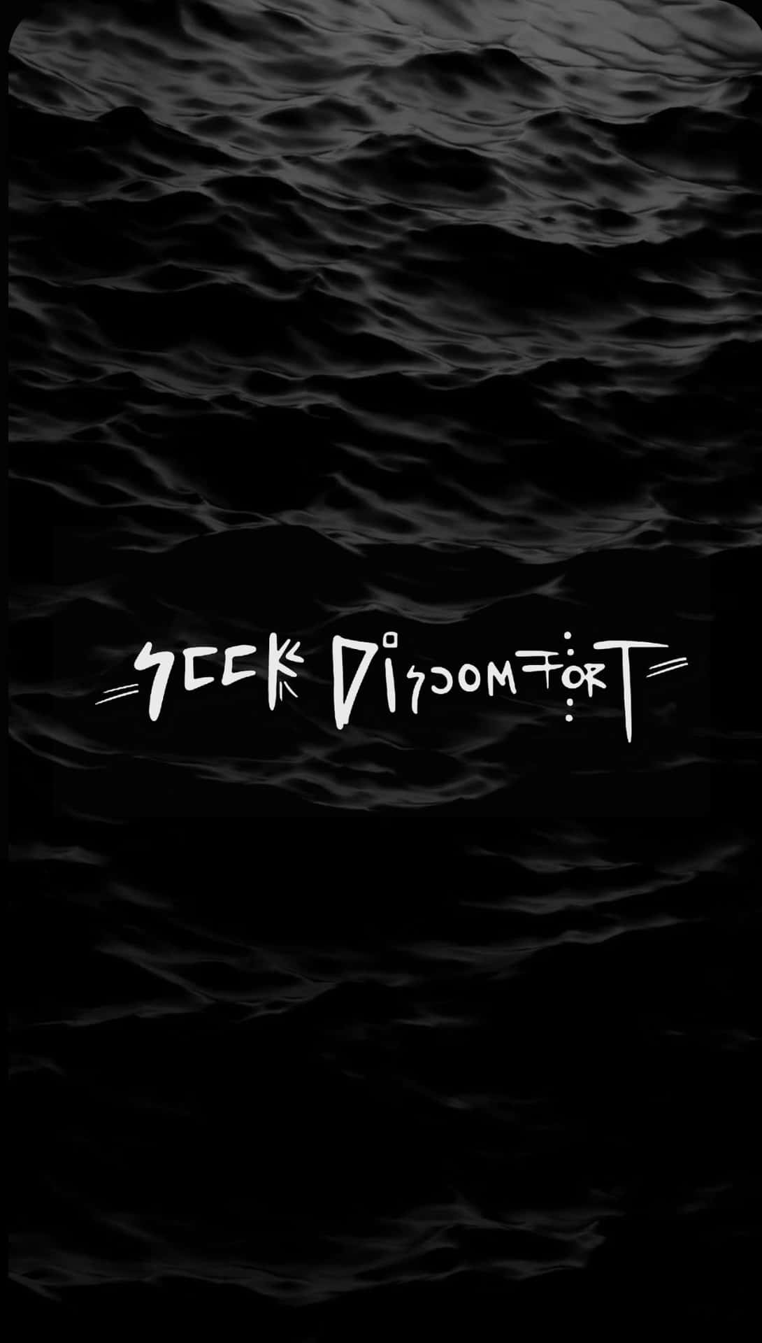 A Black And White Image Of The Word'seek Discord' Background