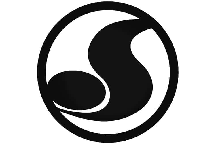 A Black And White Logo With A Black And White Circle Background