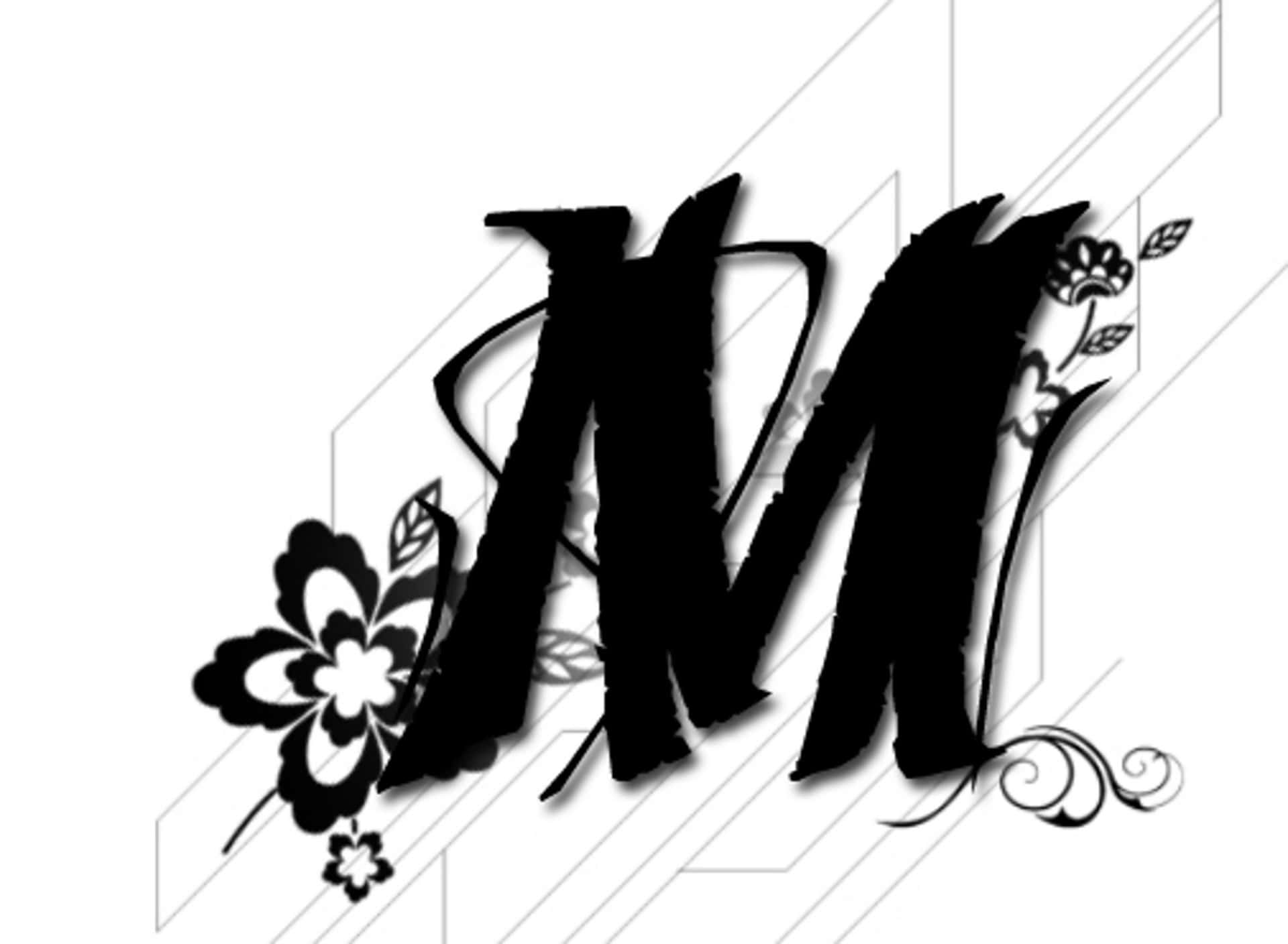 A Black And White Logo With A Flower And Leaves