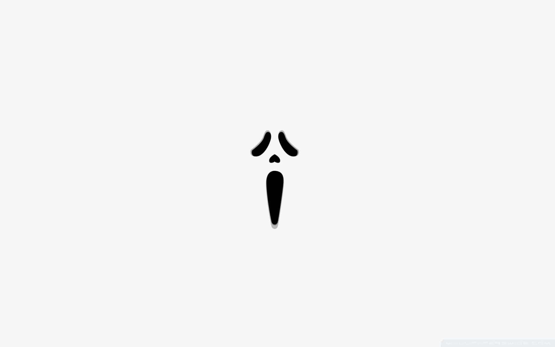 A Black And White Logo With A Scream Face