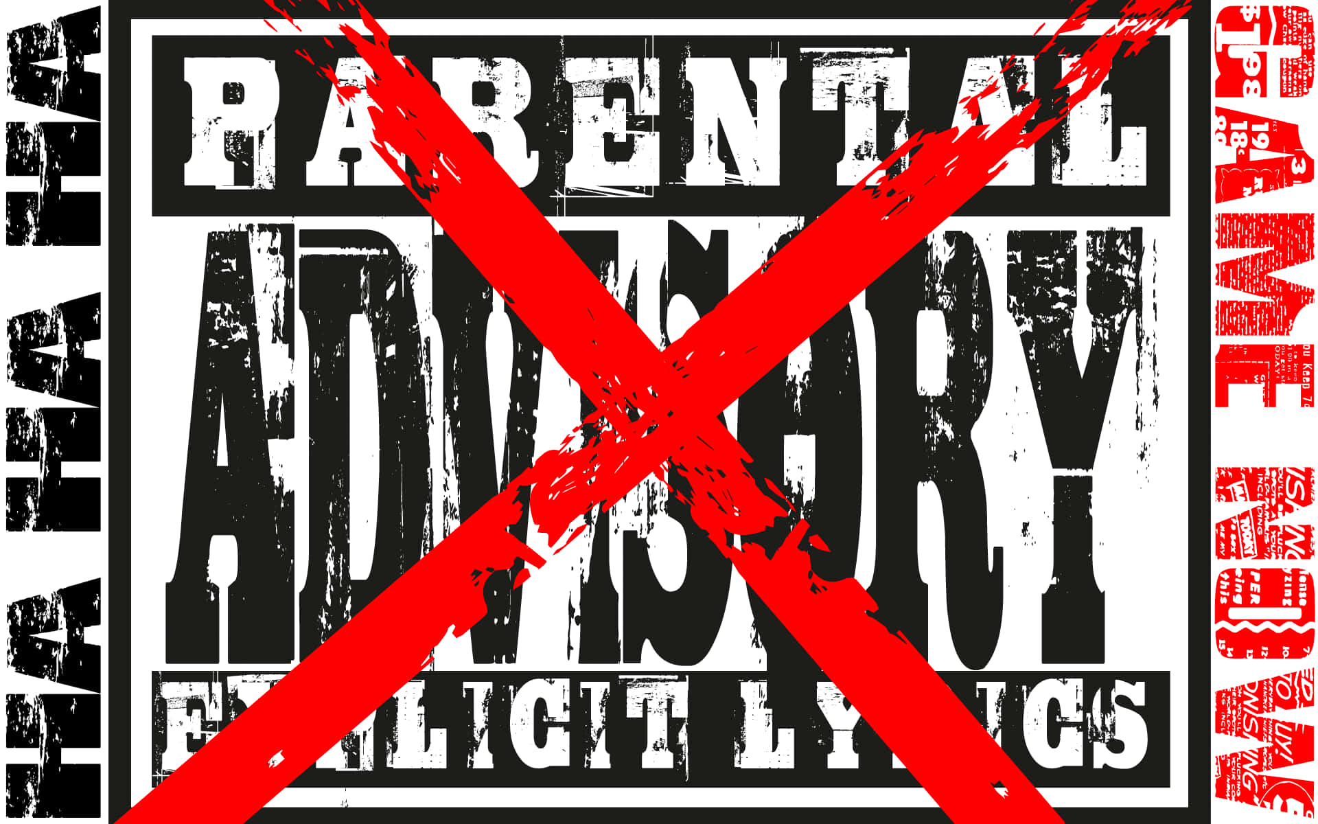 A Black And White Logo With The Words Parental Advisory Background