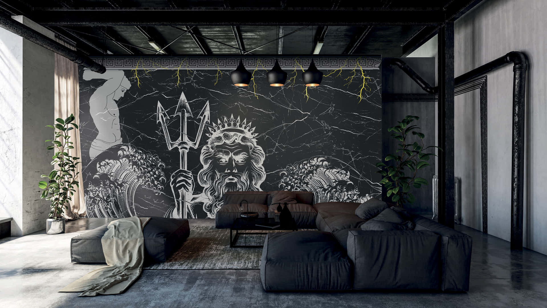 A Black And White Mural